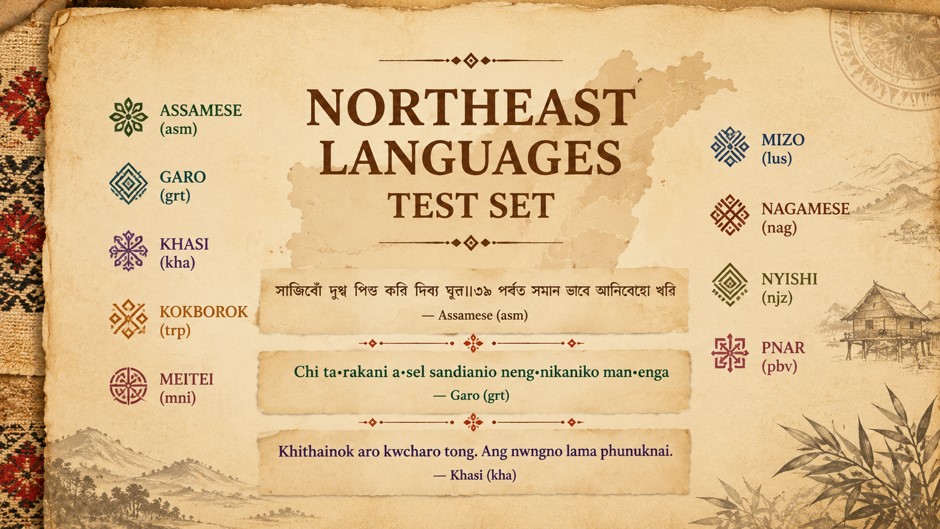 Northeast Languages Test Set